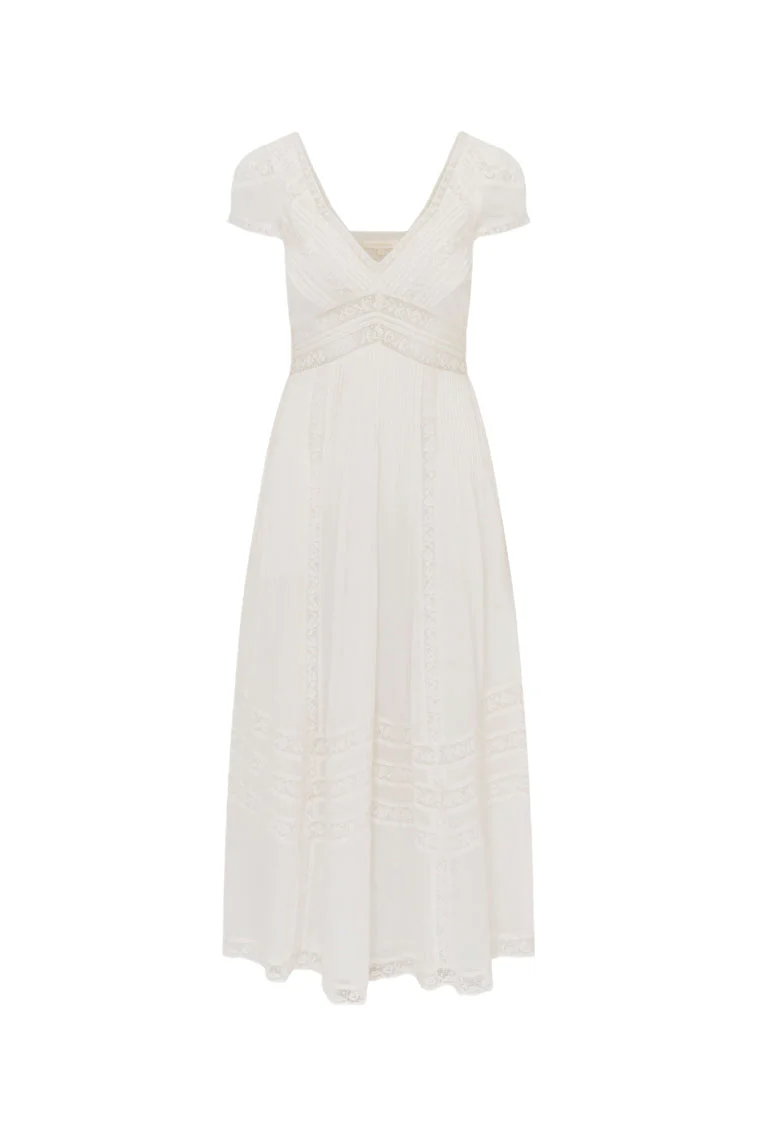 Suvi Cotton Midi Dress - White