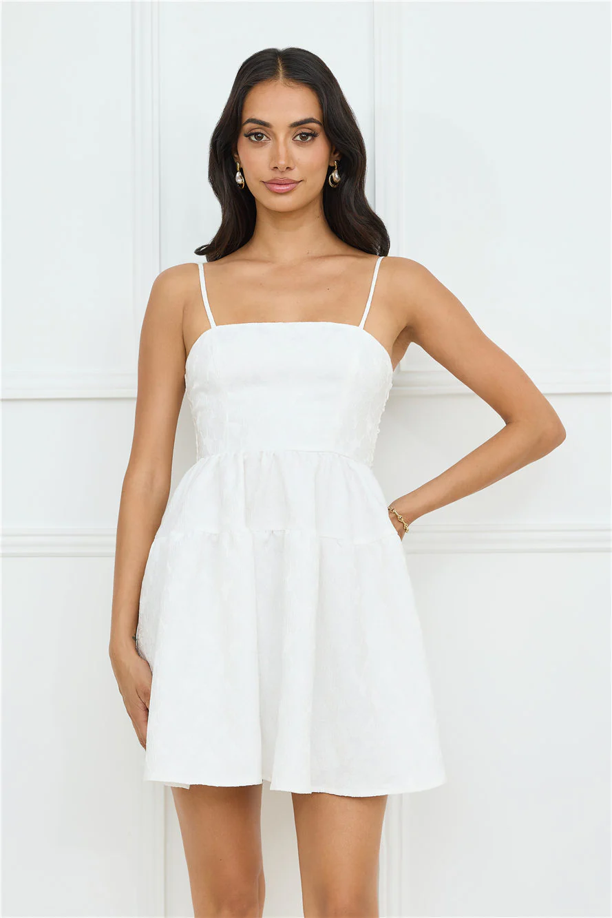 Softly Stunning Mini Dress White