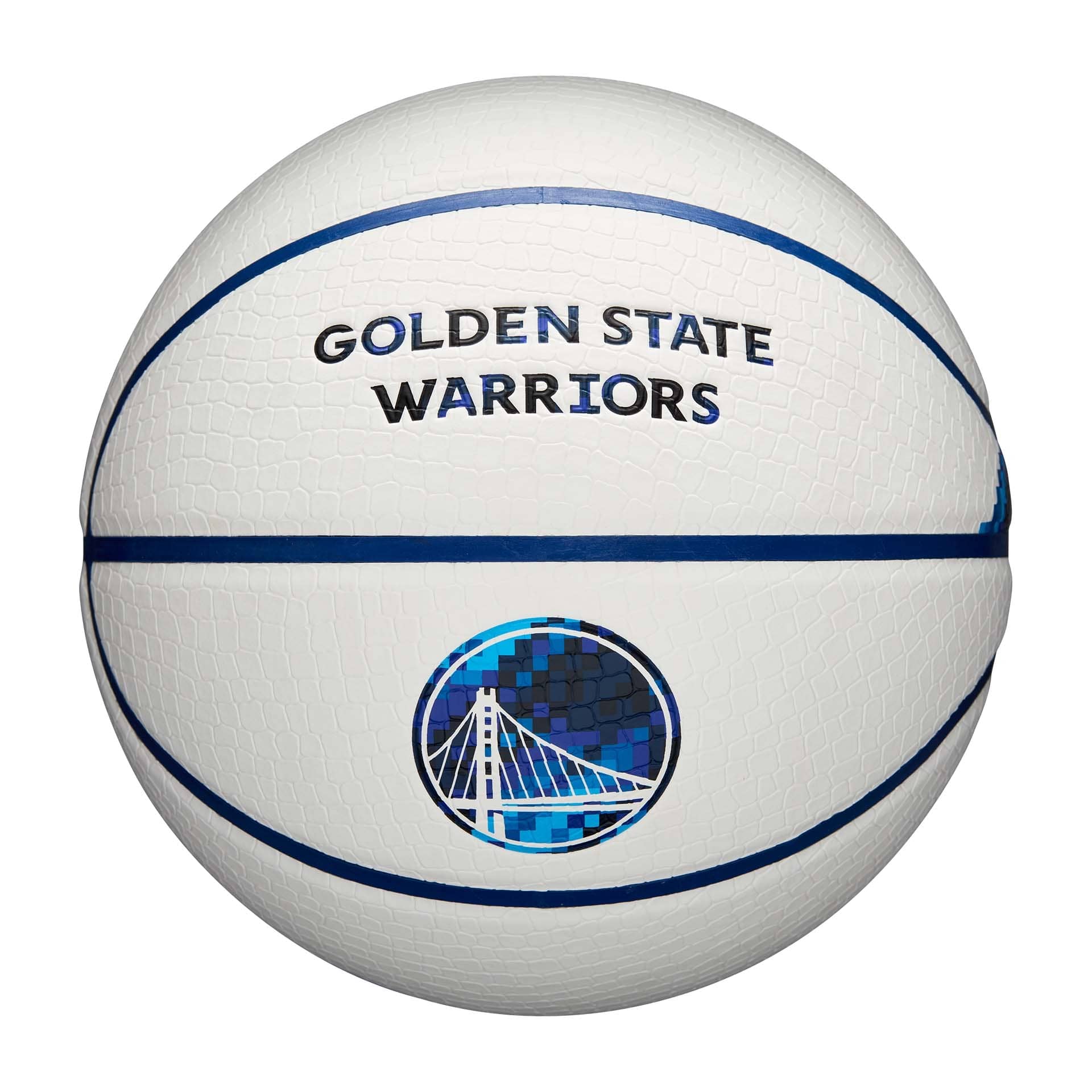 Golden State Warriors Pixel NBA Basketball White (Size 7)