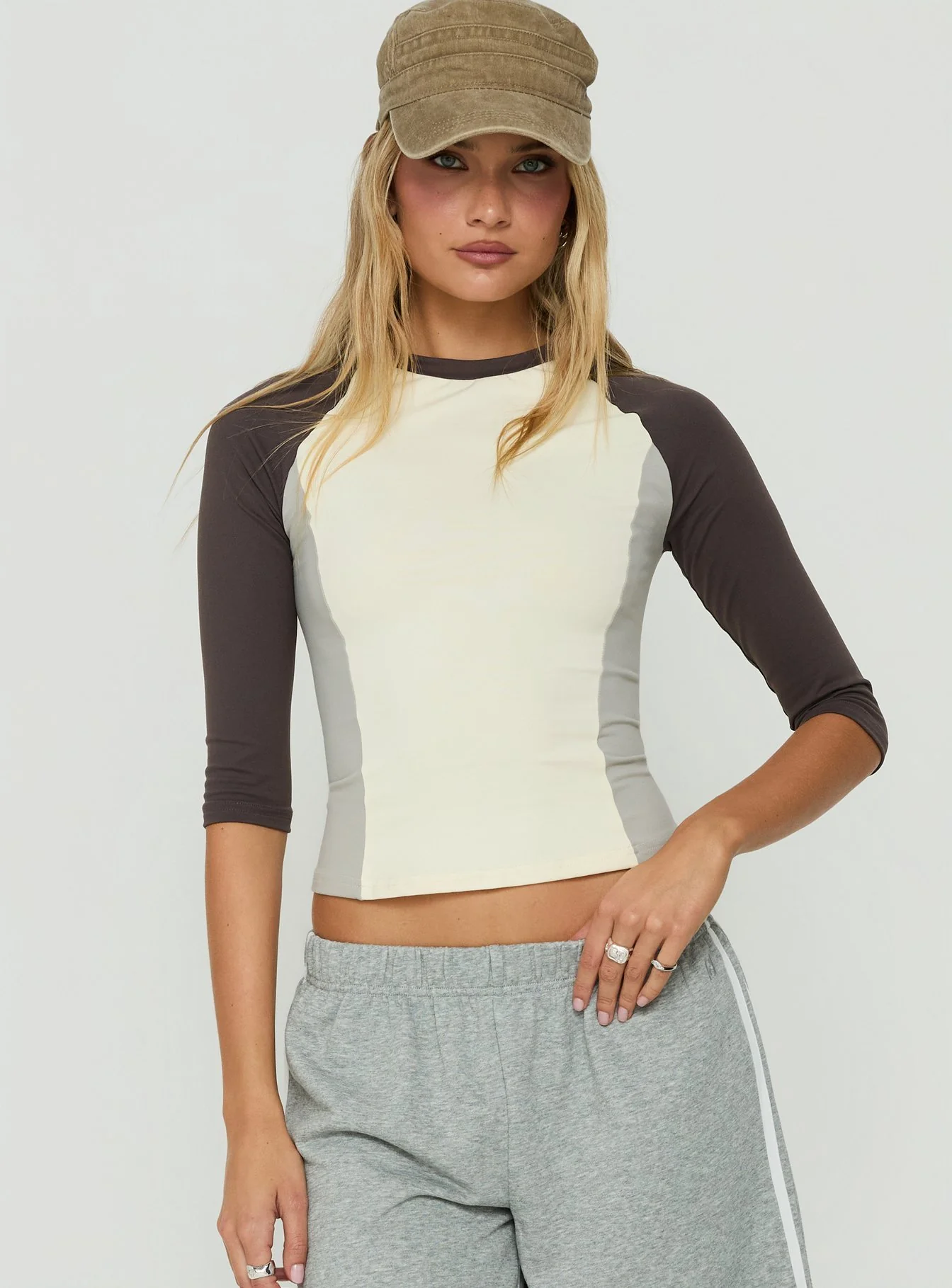 Daily Define 3/4 Sleeve Raglan Tee Multi