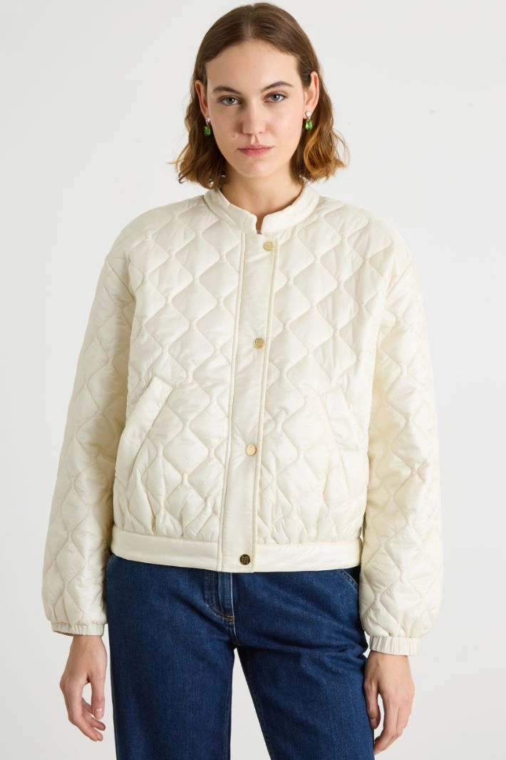 Padded bomber jacket - WHITE