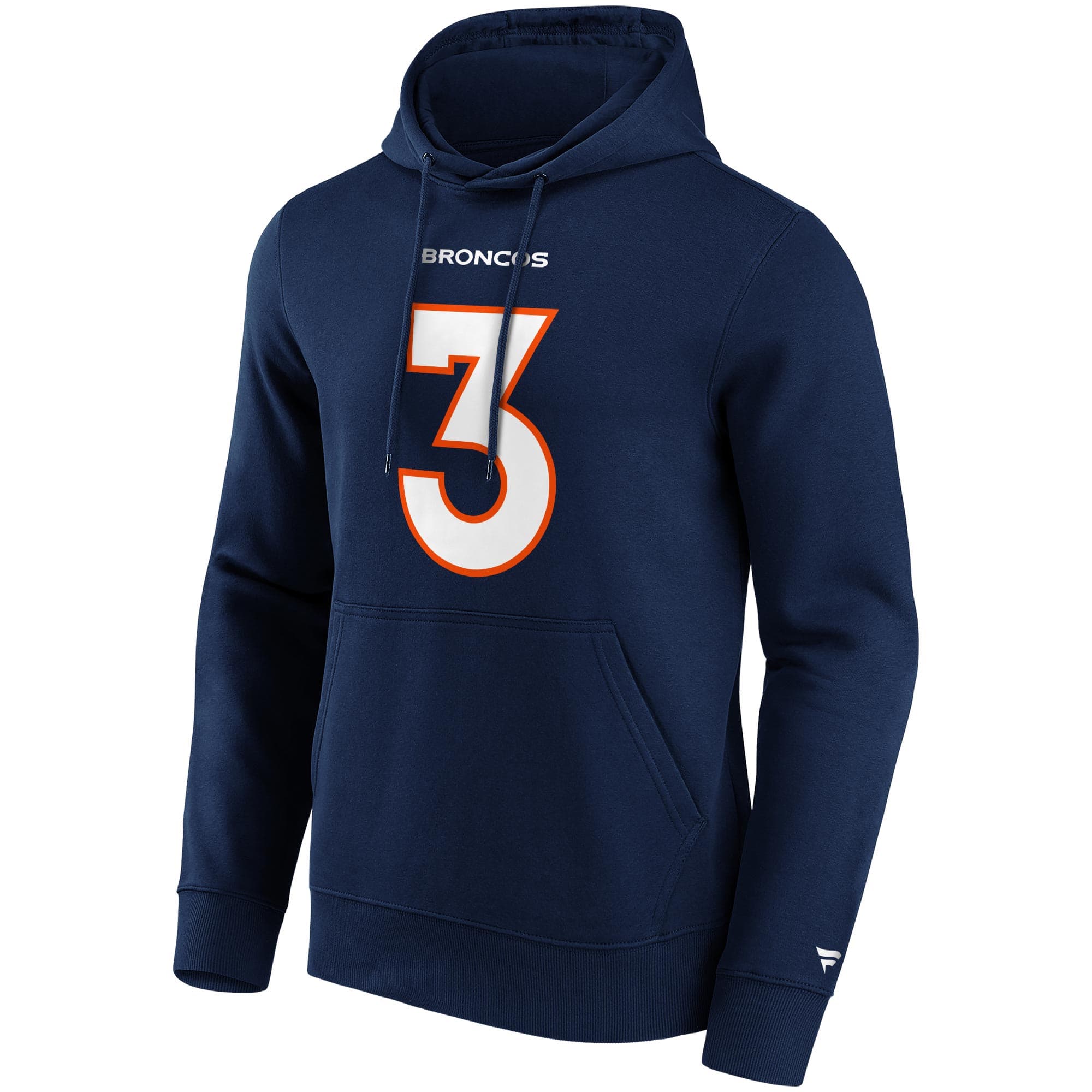 Russell Wilson #3 Denver Broncos Iconic Player NFL Hoodie Navy