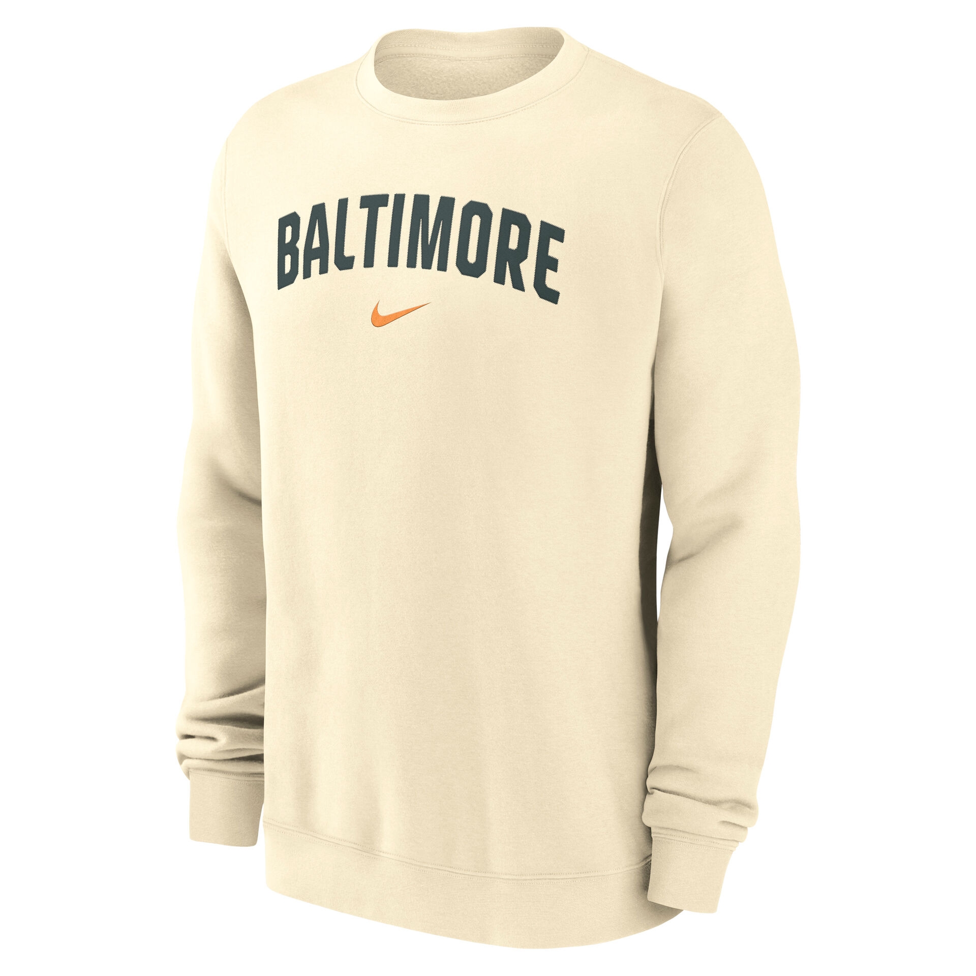 Baltimore Orioles City Connect 2-Hit Club Crew Pullover Natural