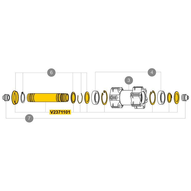 Mavic Front Wheel QRM Axle Kit 15mm for 100/110mm Boost - V2371101