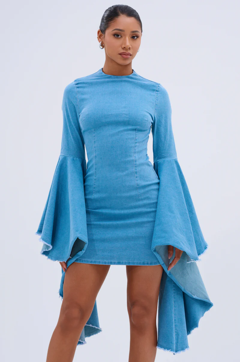 She'S Royal Denim Long Sleeve Mini Dress