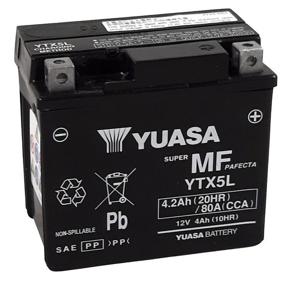 Yuasa YTX5L -Y- Farm Battery Acid Type Maintenance FreeRef : YTX5L -Y-