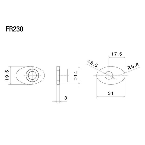 Support Clignotant Rizoma avant - NoirRef : RZ0134 / FR230B