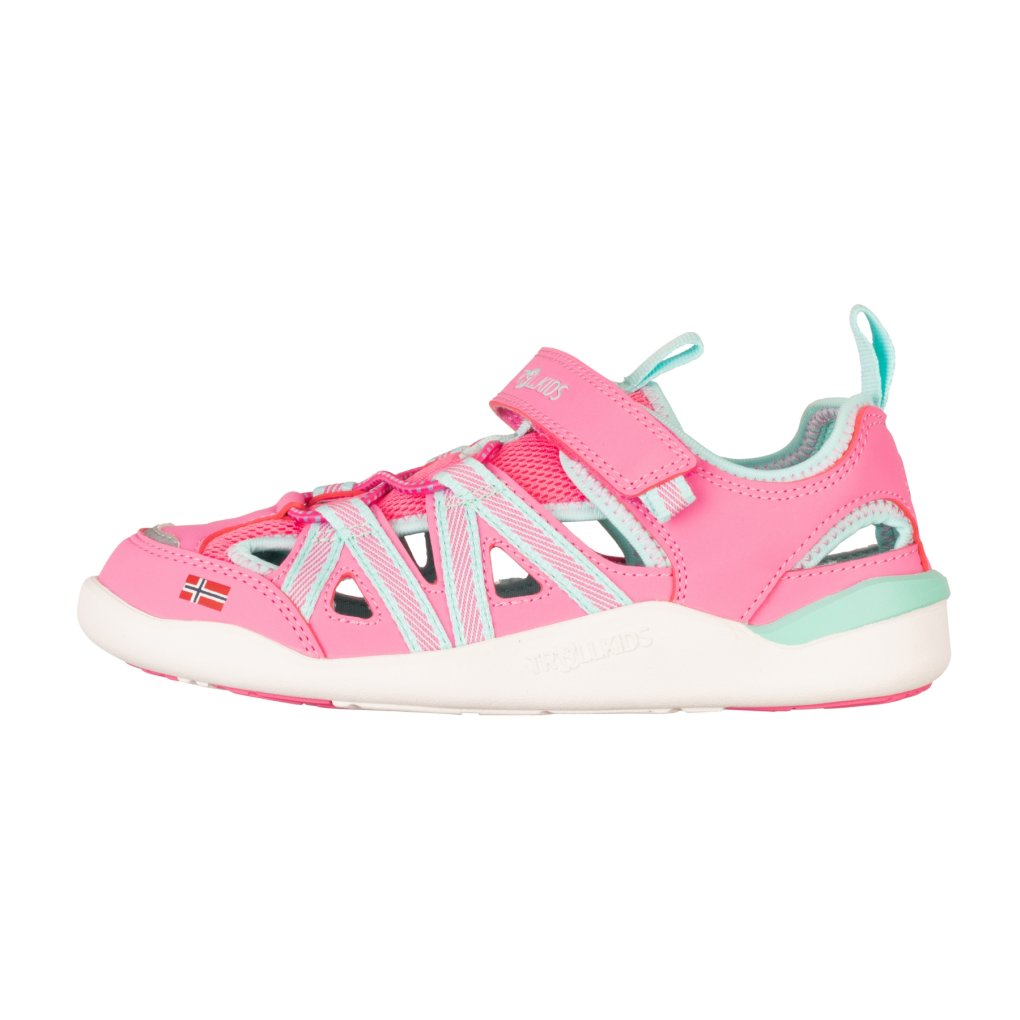Trollkids Saltfjord Barefoot Sandal Kids - Light Magenta/Dark Mint