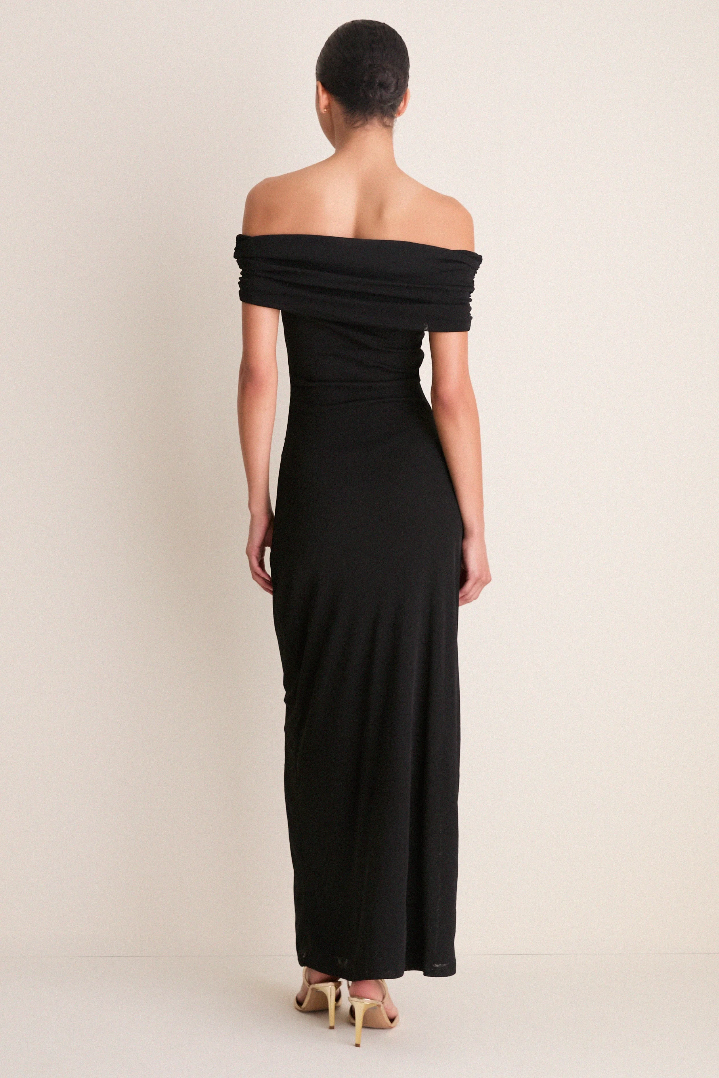 Black Rue Mesh Maxi Dress