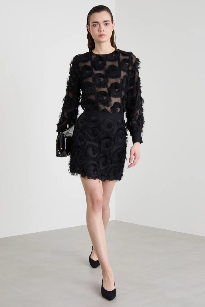 Fil coupé skirt - BLACK