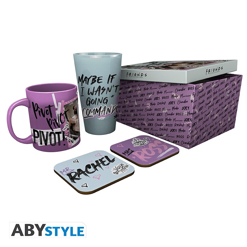 FRIENDS Gift Set Glass + Mug + 2 Coasters Doodle