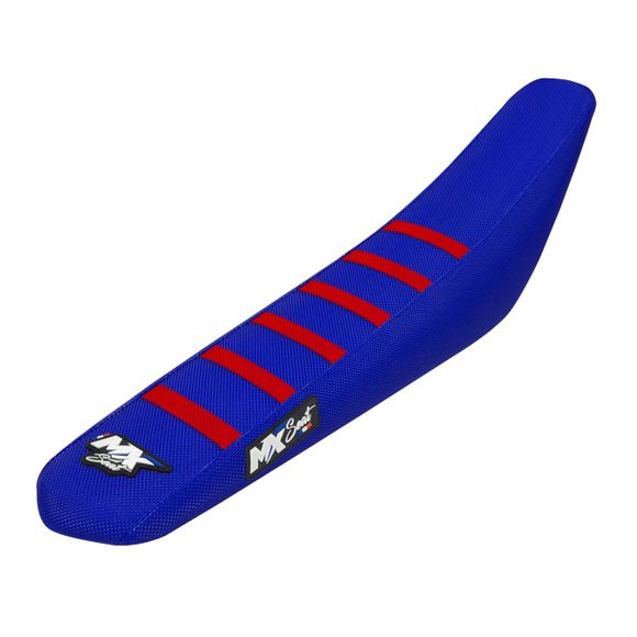 MX Seat 6 ribs saddle cover - Blue / RedRef: Mxs0276 / Beta-6Ribs-Bleurouge-125480-2024