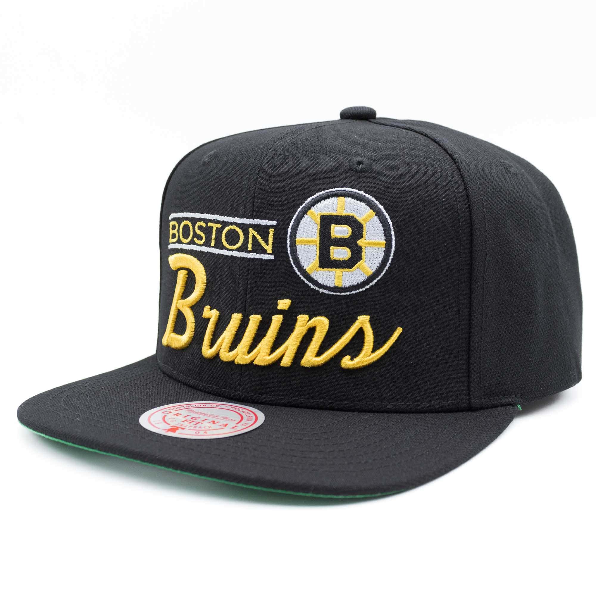Boston Bruins Retro Lock Up Mitchell & Ness Snapback NHL Cap Black