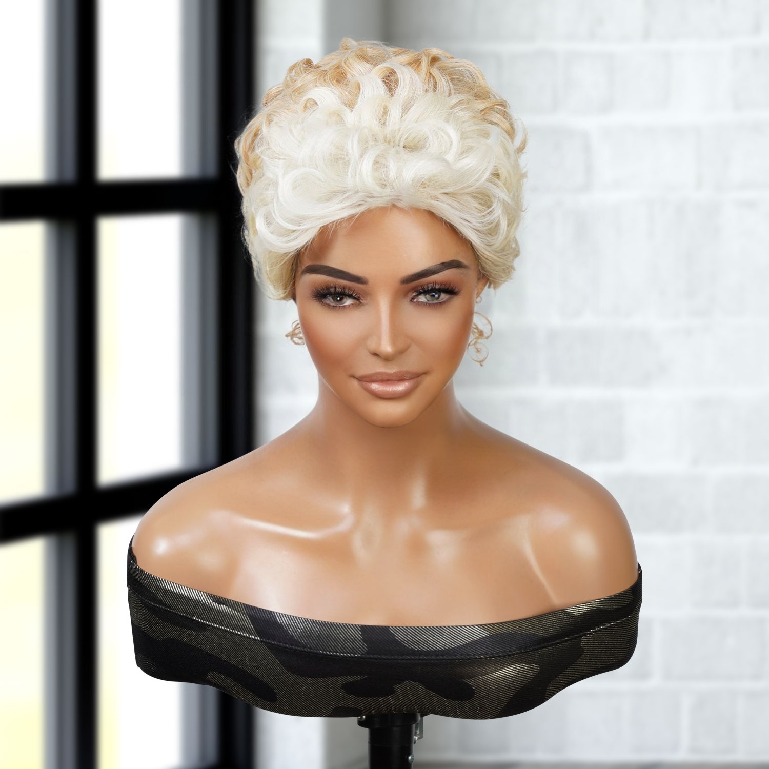 Tapered Short Curly Wig Pazazz Celena-3