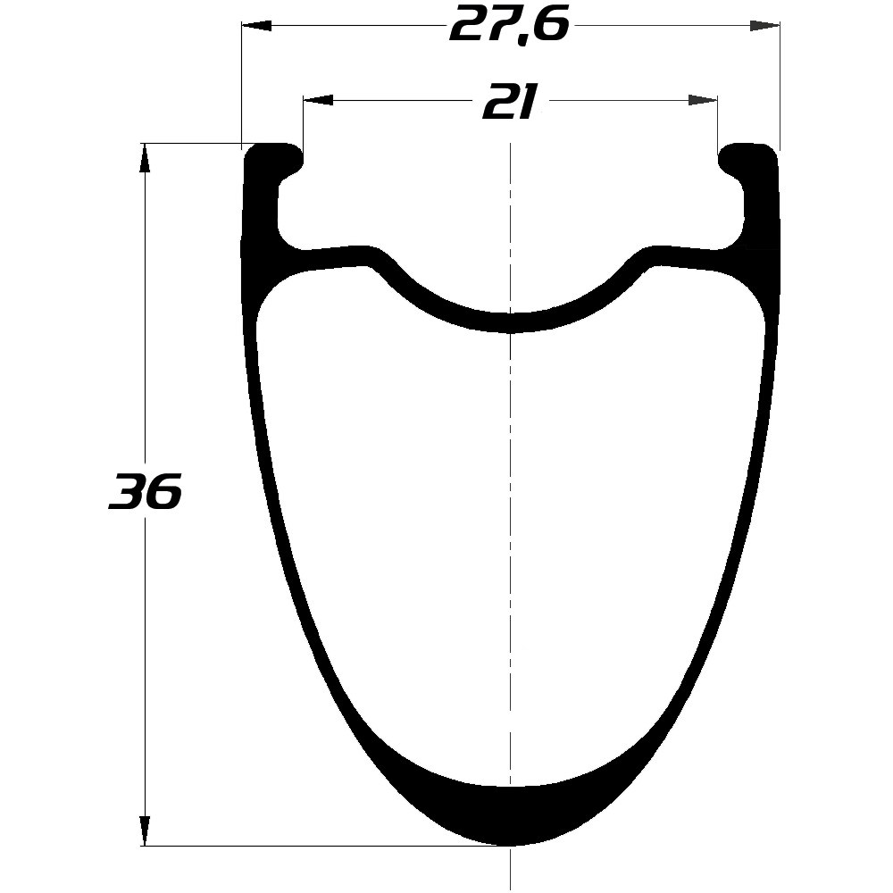 DUKE Baccara 36C SLR2 Disc Clincher Rim - 2mm Offset - 21-622 - 28 Holes