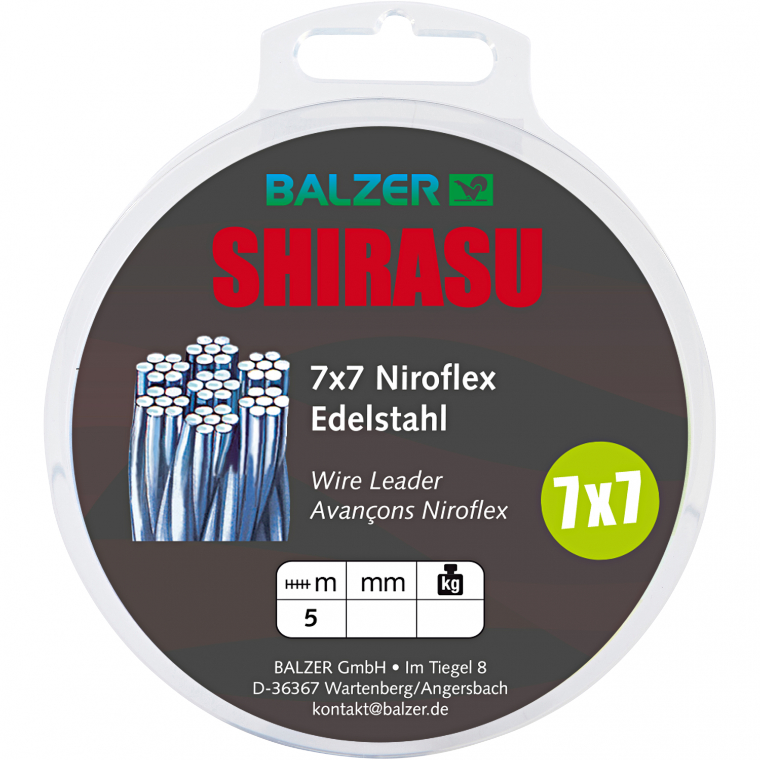 Shirasu 7x7 Wire Leader Spool (Uncoated)
