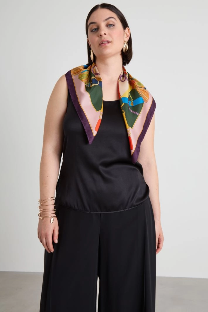 Silk twill scarf - VIOLET PINK