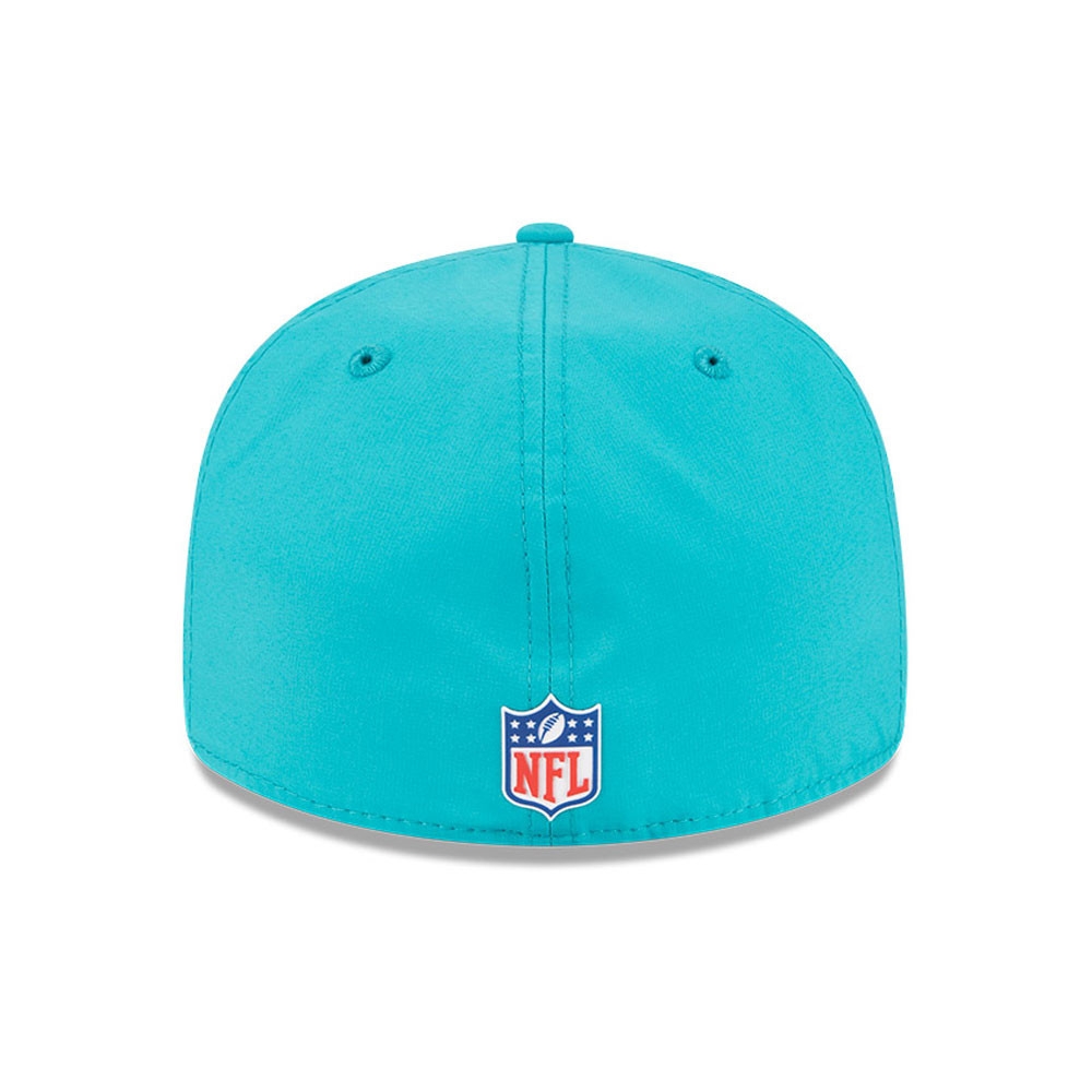 Miami Dolphins 2025 NFL On-Field Sideline 59FIFTY A-Frame Fitted Cap Aqua