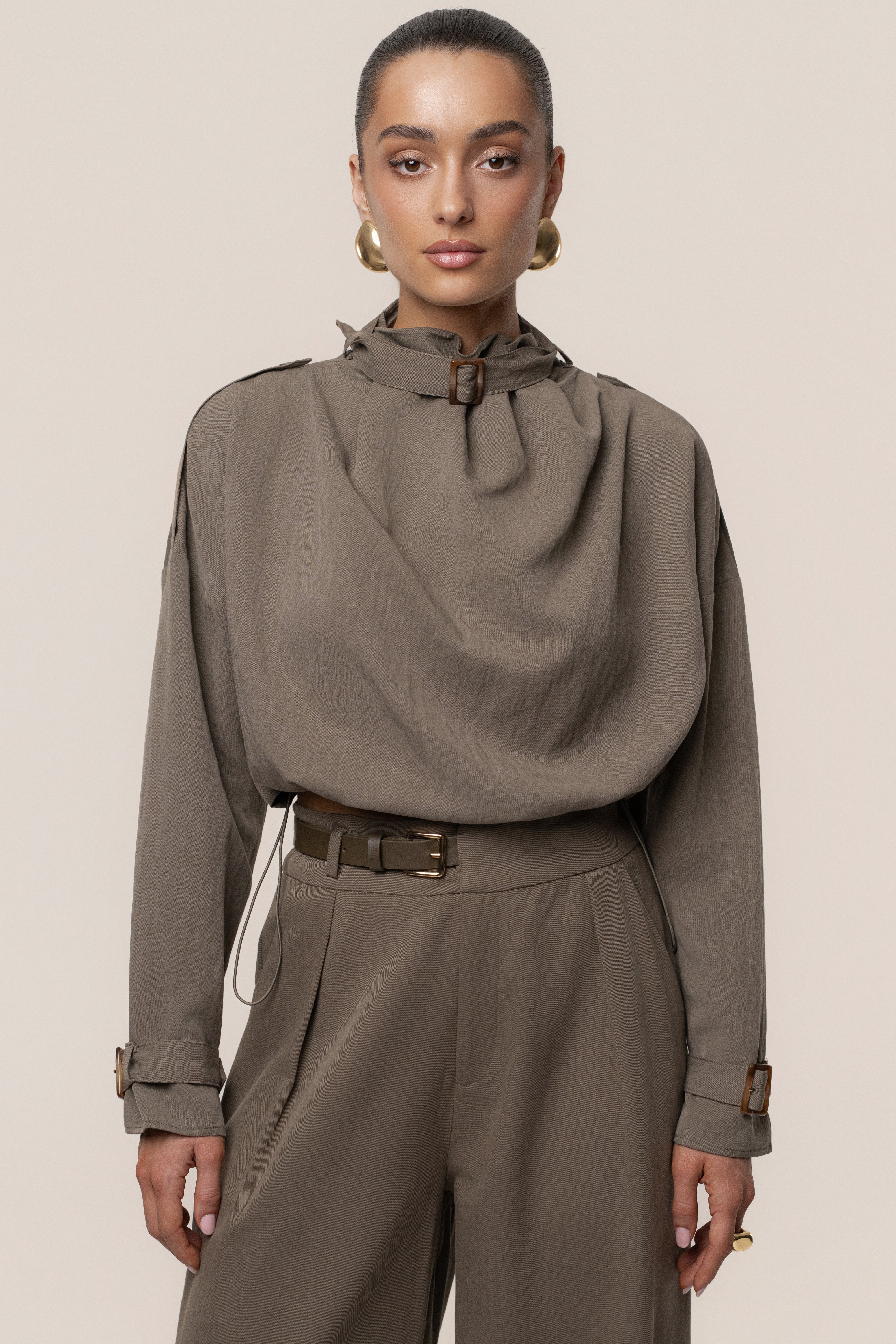 Dark Taupe Wanderlust Crop Top