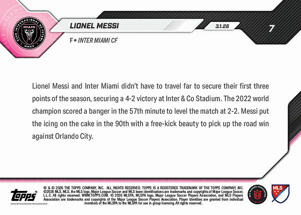 Lionel Messi - 2026 MLS Topps NOW® - Card 7
