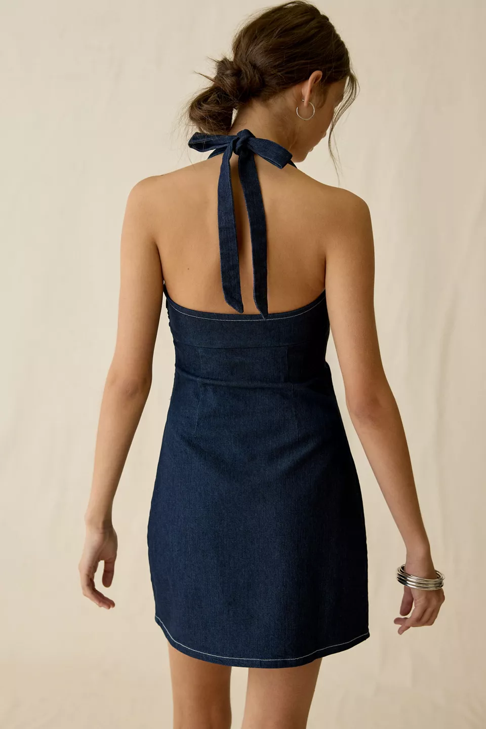 UO Hold Me Close Keyhole Halter Mini Dress