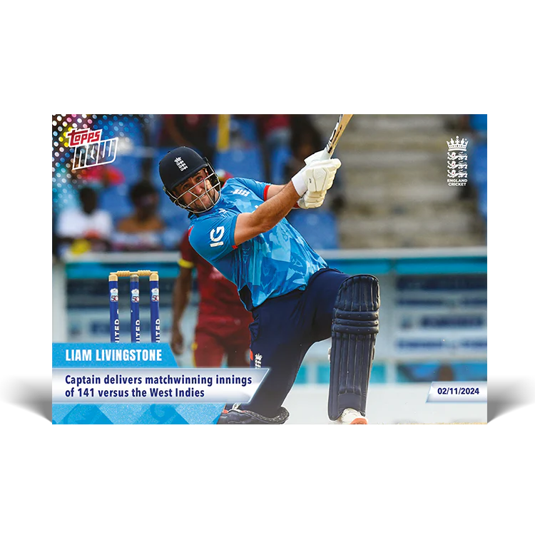 Liam Livingstone - Captain delivers matchwinning innings of 141 versus the West Indies - 23/24 ECB Topps NOW® Card 36