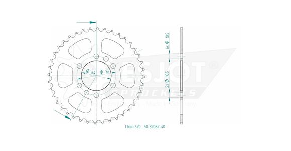 Esjot 40-Tooth SprocketRef: Esjo00065A / 12113037