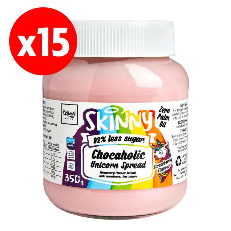 Unicorn Low Sugar Chocahalic Skinny Spread - 350g x 15