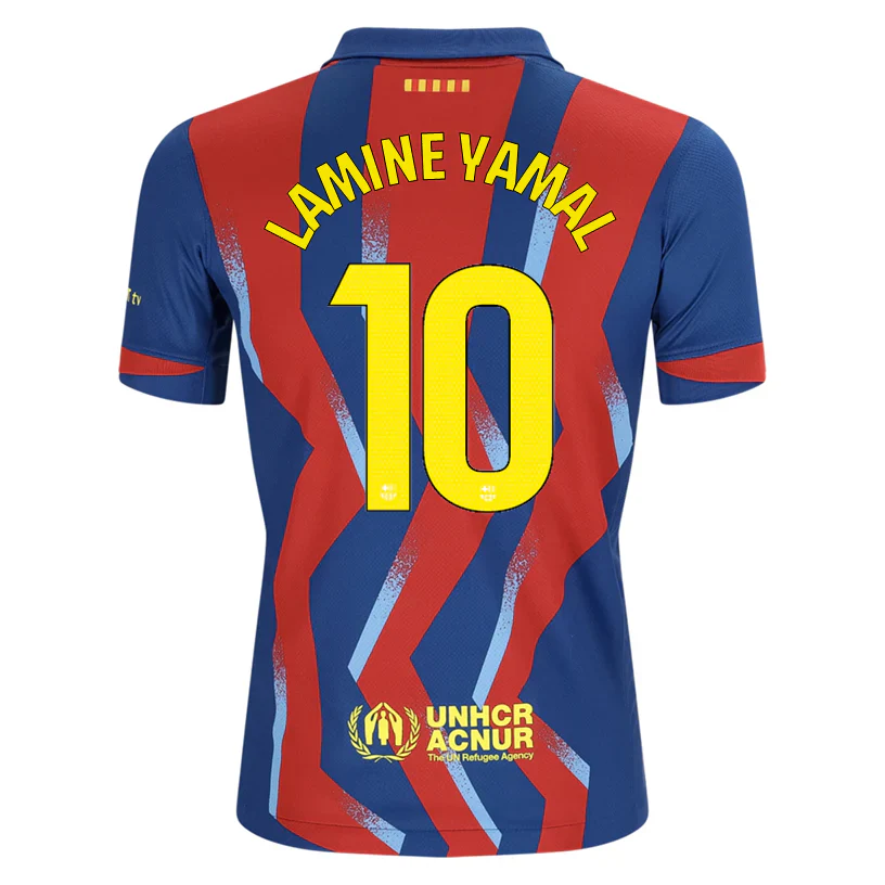 Youth Lamine Yamal FC Barcelona 4th Soccer Jersey 25/26 (Gym Blue/Salsa Red)