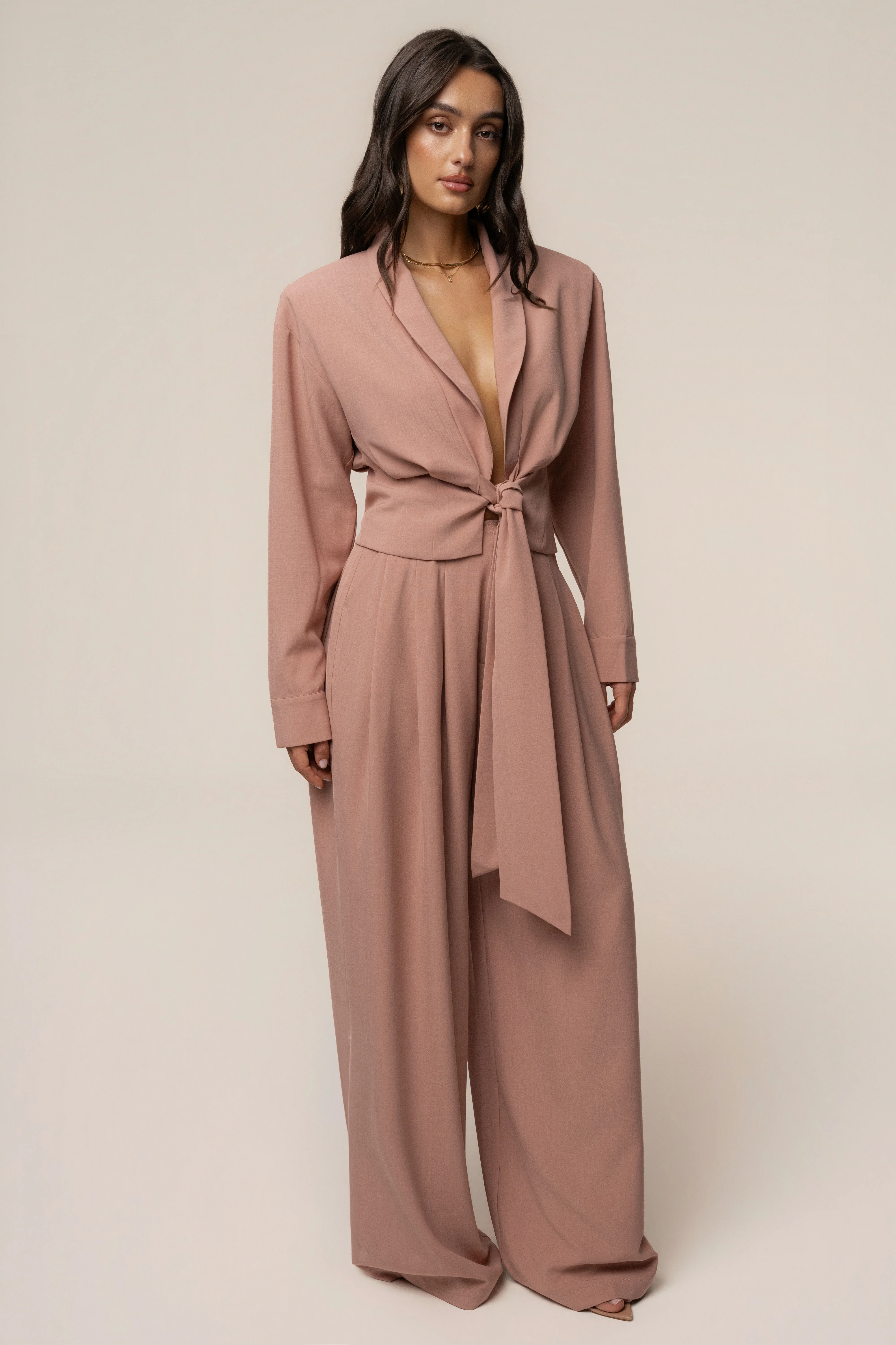 Mauve Estate Pleated Trouser