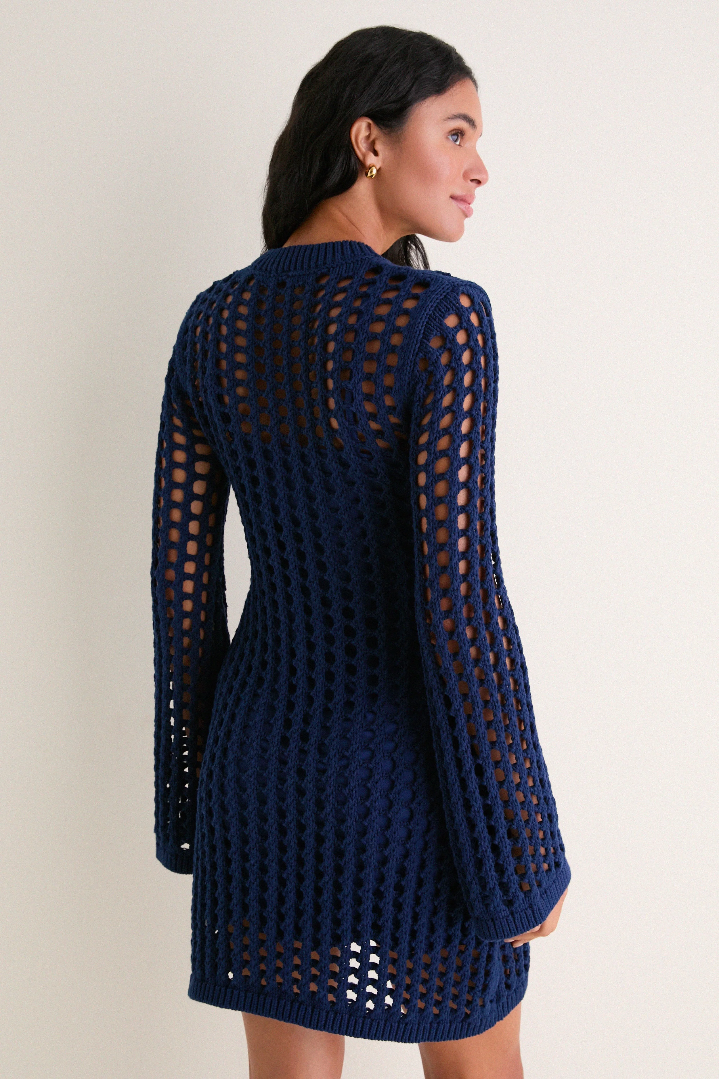 Navy Knit Knit Tammy Mini Dress