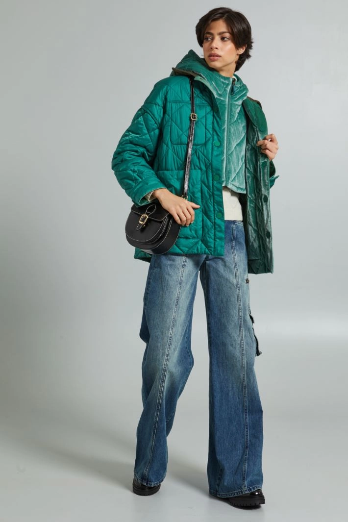 Padded velvet collar - GREEN