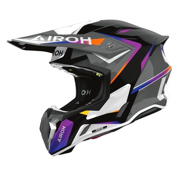 Casque cross Airoh TWIST 3 - HUSTLE 2026 - Noir / VioletRef : AR1536