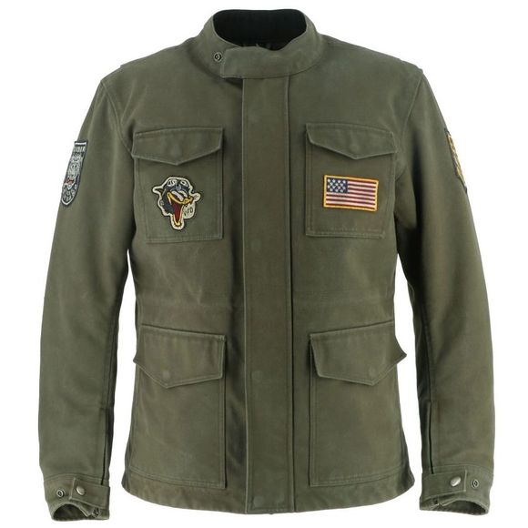 Helstons VON DUTCH WARRIOR Motorcycle Jacket - GreenRef: VDH0258