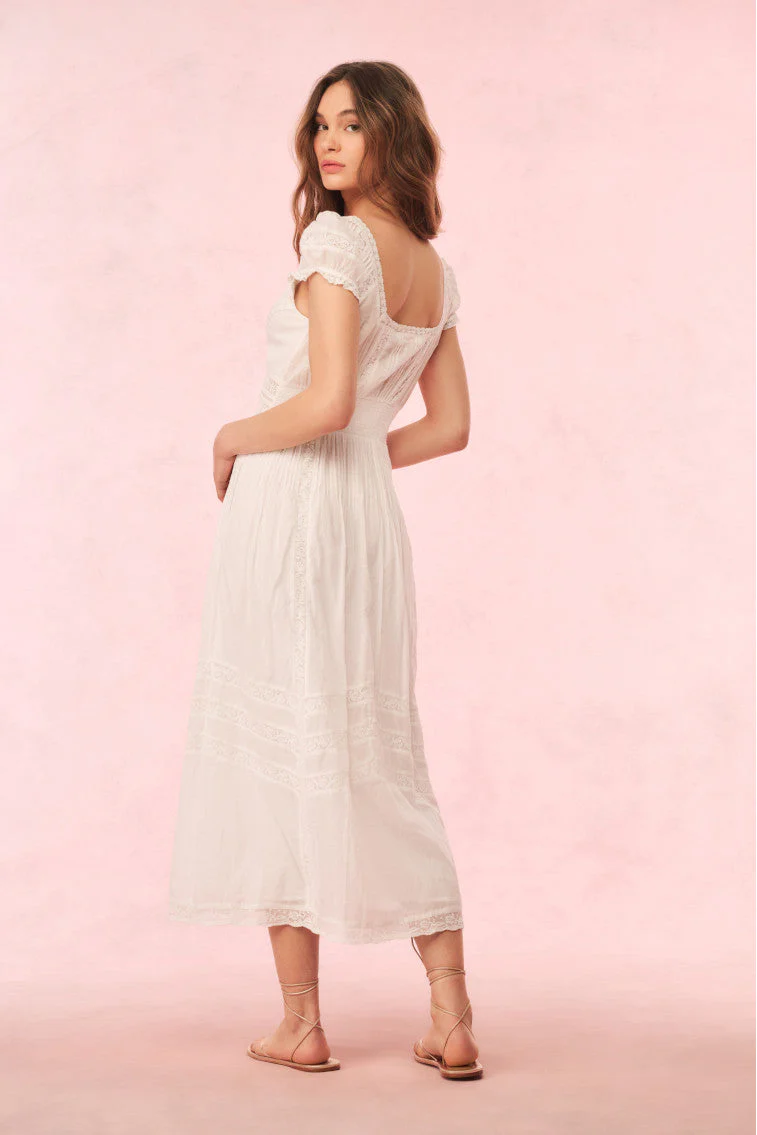 Suvi Cotton Midi Dress - White