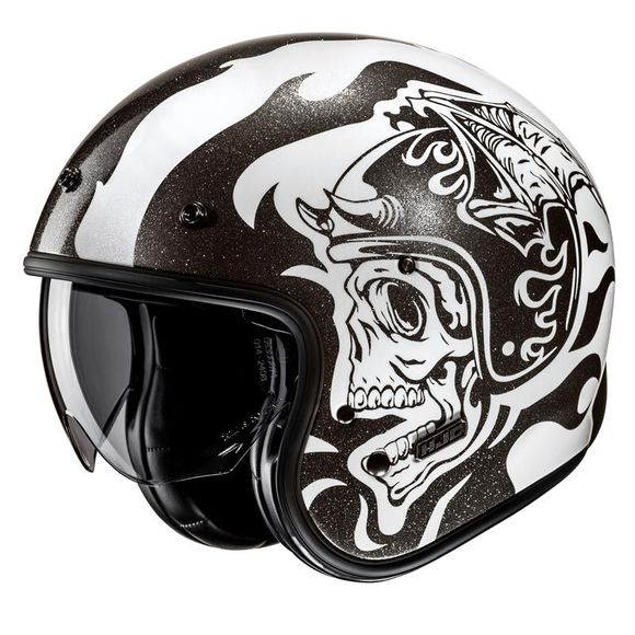 HJC V31 Open-Face Helmet - FLAME - Black / WhiteRef: HJ1320