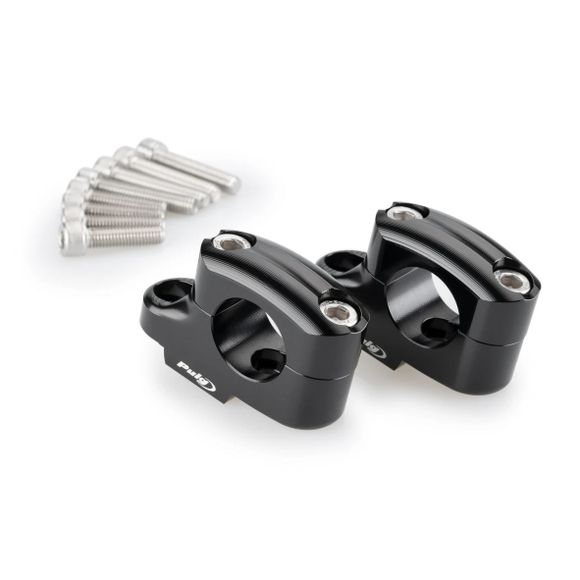 Puig handlebar clamp 25mm high 29mm diam Universal - BlackRef : PUI1009 / 21751N