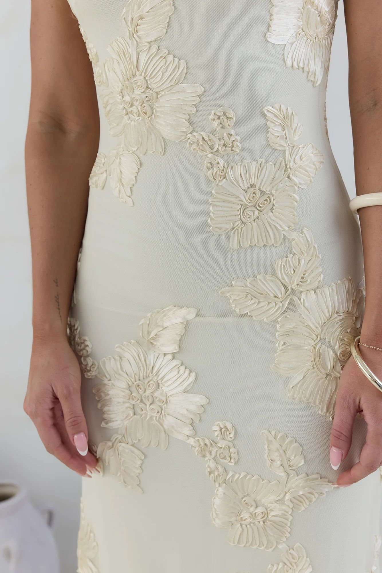 Golden Voyage Strapless Midi Dress Yellow