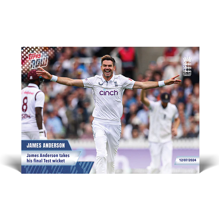 James Anderson - James Anderson takes his final wicket - 23/24 ECB TOPPS NOW® Card 9 - PR:102