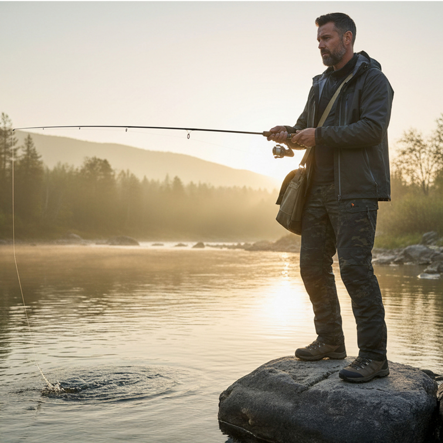 il Lago Prestige Night Camouflage Outdoor Trousers Men (Dark Camouflage)