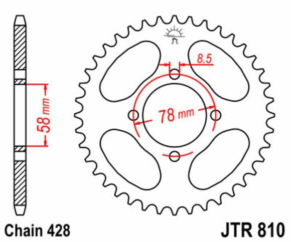 Couronne JT. acier standard 810 - 428Ref : JTC00151A / 1075122002