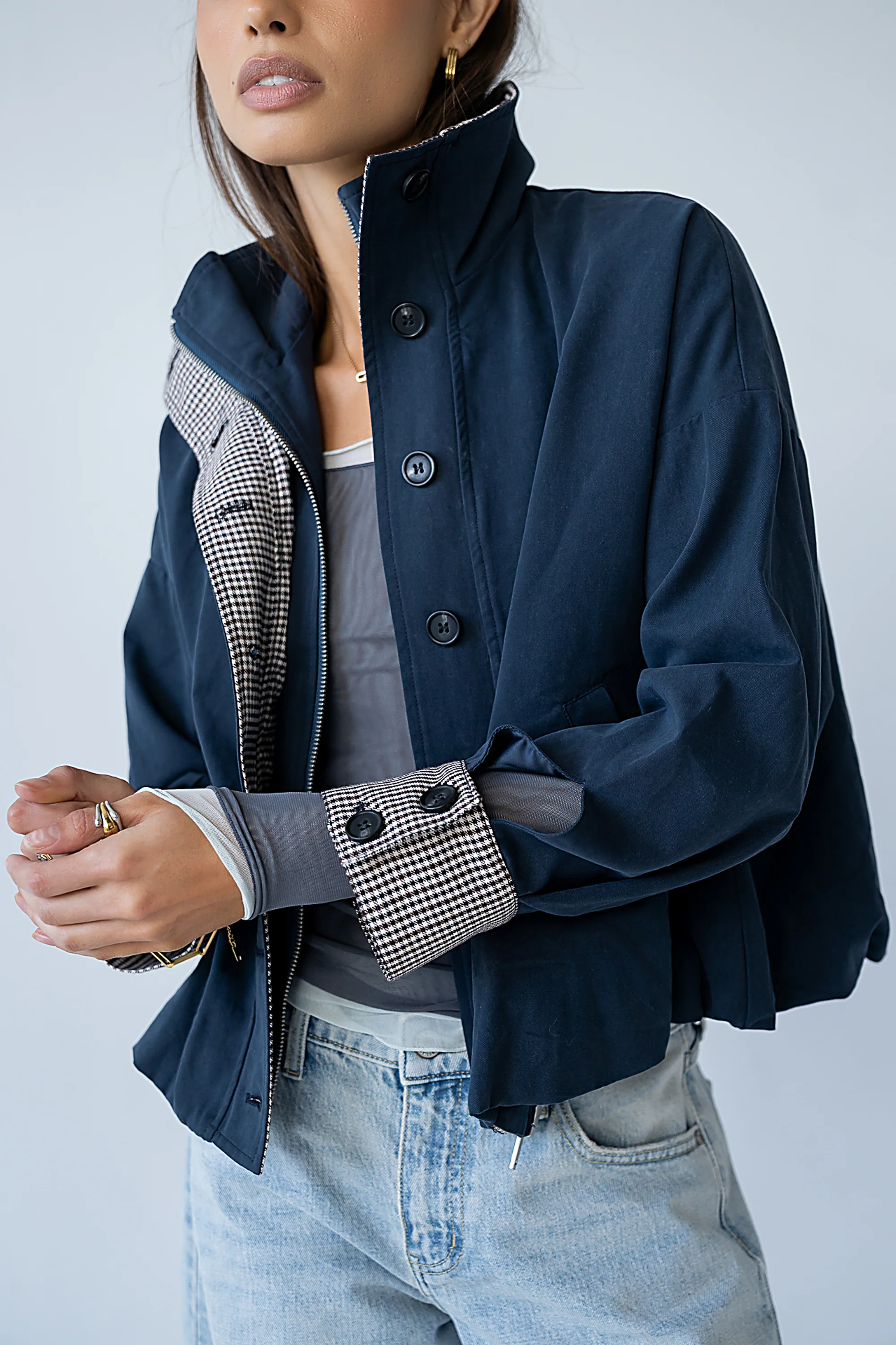 PREORDER - Colette Oversized Trench Jacket in Navy