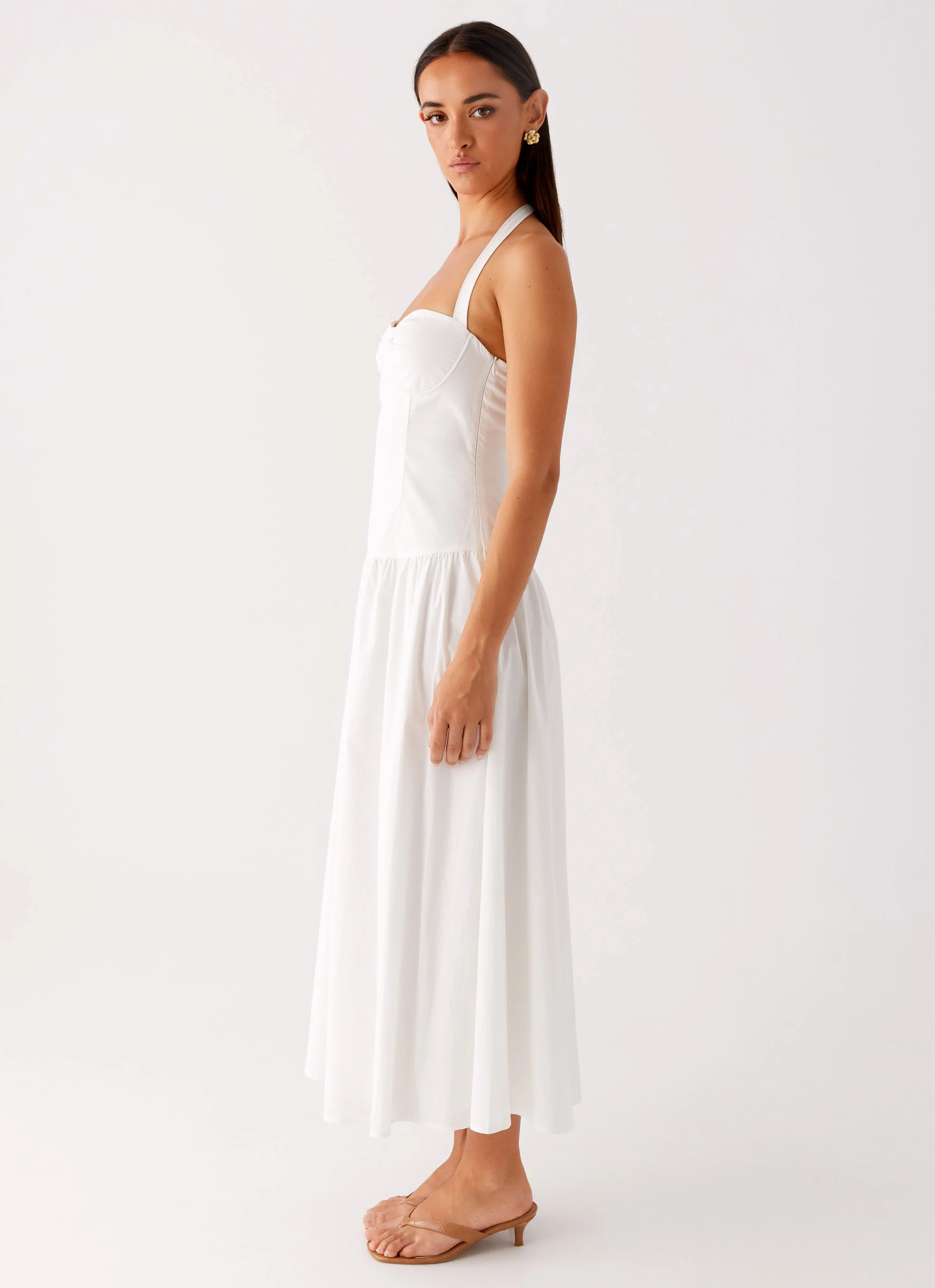 Vento Midi Dress - White
