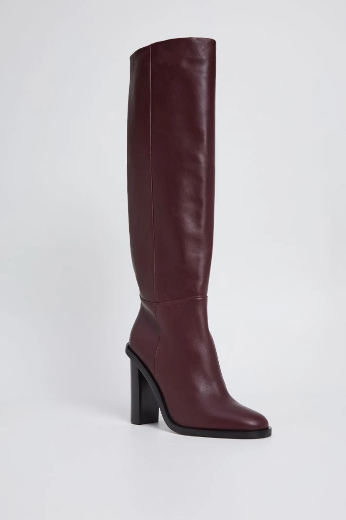 High leather boots - BORDEAUX