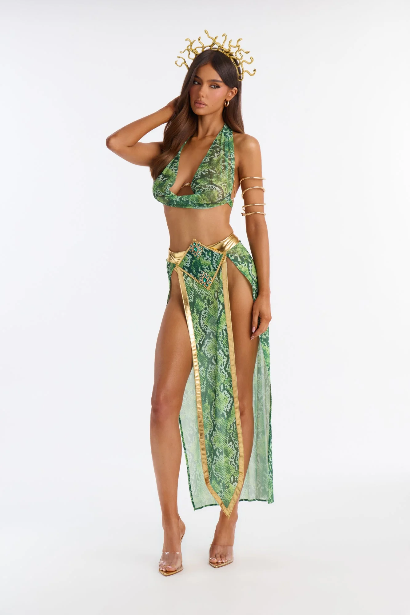 Too Hot To Stare 6 Piece Costume Set - Green/combo