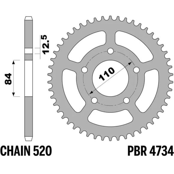 Crown PBR steel C45 standard 4734 - 520Ref: Pbr01485A / 1127987001