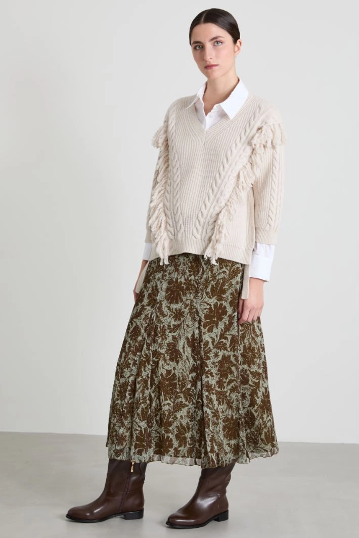 Cable-knit sweater - CREAM