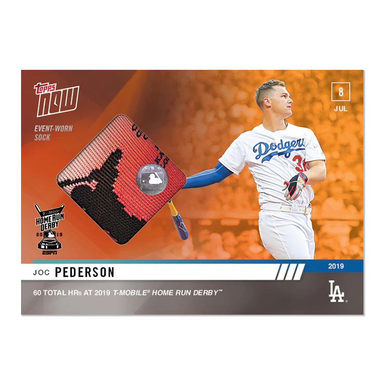Sock Relic # to 5 - Joc Pederson - MLB TOPPS NOW® Card HRD19D