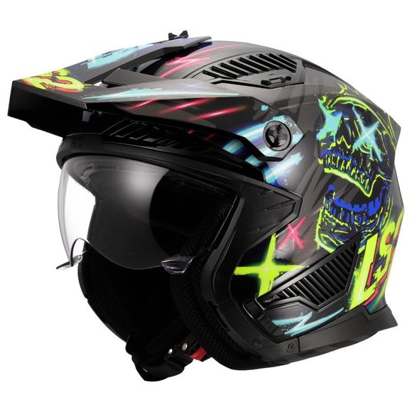 LS2 OF606 DRIFTER - RAYZ Jet Helmet - Black / BlueRef: LS1038