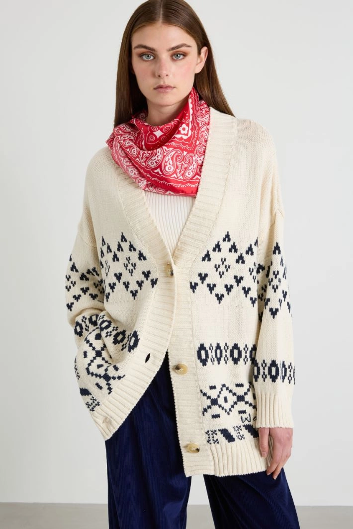 Silk twill scarf - RED